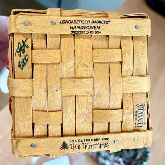 Longaberger 2000 Xmas Let it Snow basket liner/Protecter/tie tag lot of 4 pc set - Picture 6 of 6